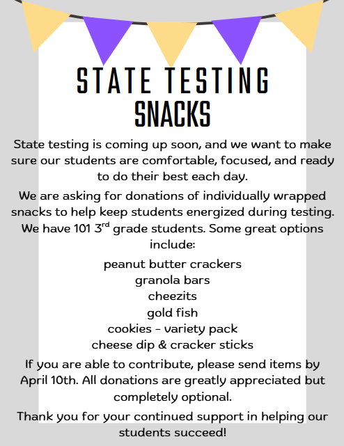 StateTestingSnackDonations