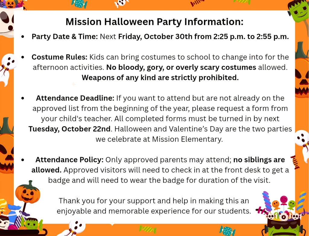 Halloween Party Information