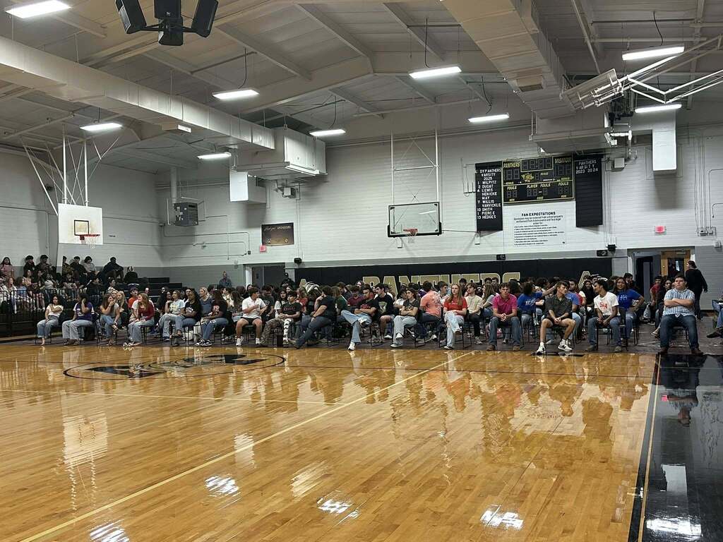 Students seated at 2026 commitment assembly.