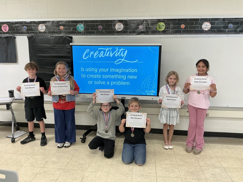 Elementary Students with their awards.