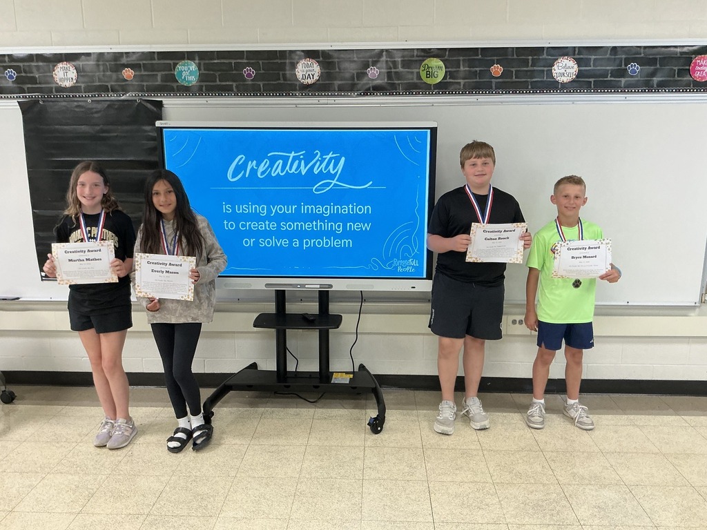Elementary Students with their awards. 