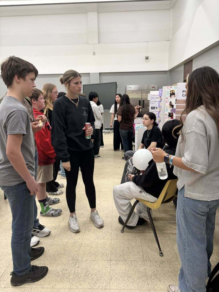 Anahuac Middle School Students participate in the  high school CTE pathways exhibit