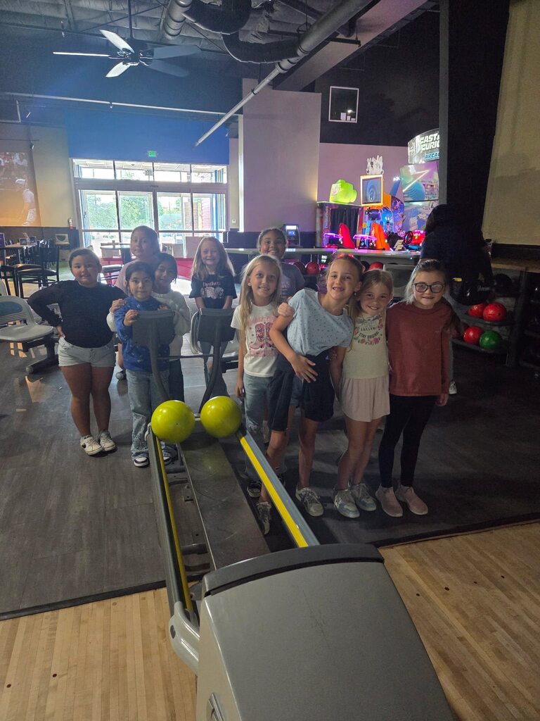 Kids on a field trip to bowling alley
