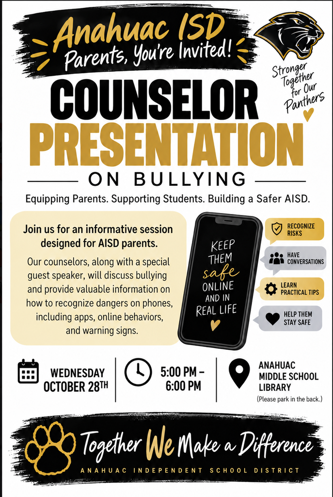 Counselor Presentation on Bullying 10/28/2026