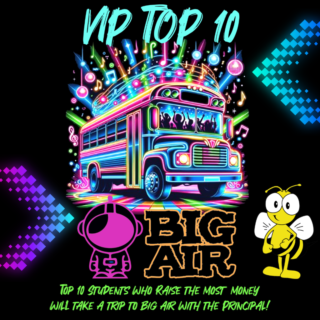 The top 10 students who raise the most money during Boosterthon will get to go on a BIG AIR field trip with Mr. Sauceman!