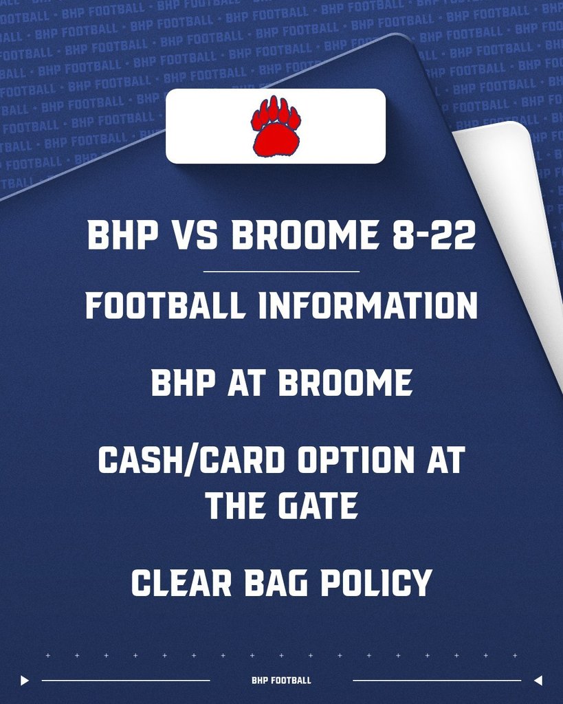 BHP vs. Broome Football Information