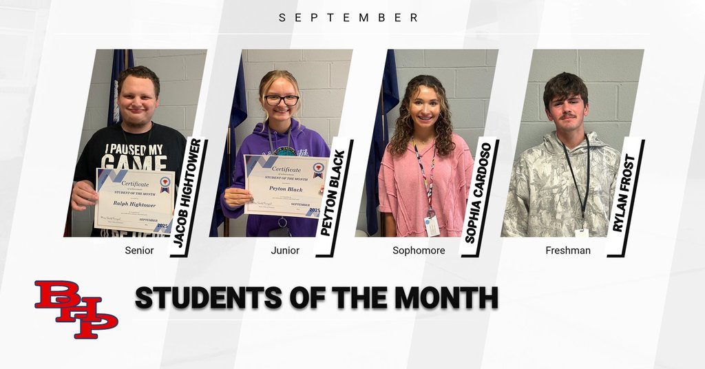Congratulations to the Students of the Month for September. Go Bears!