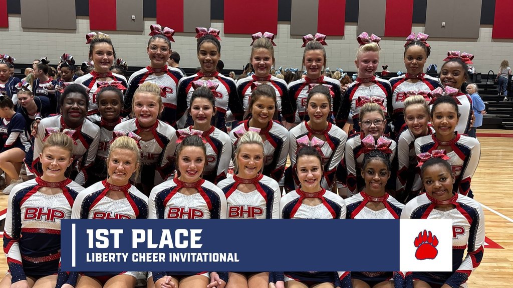 Congratulations to our Competitive Cheer teams for taking first place at Liberty yesterday. Go Bears!