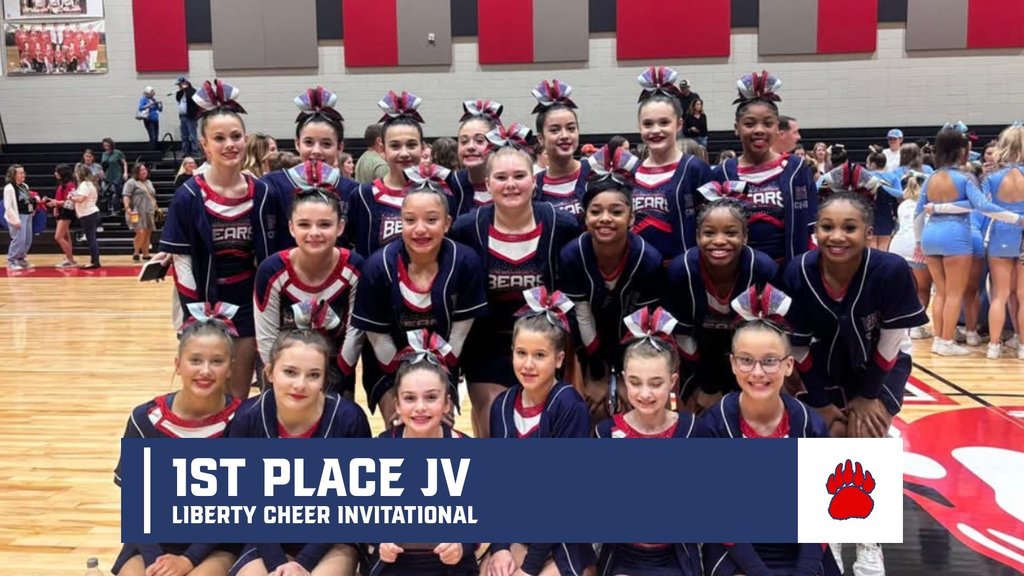 Congratulations to our Competitive Cheer teams for taking first place at Liberty yesterday. Go Bears!