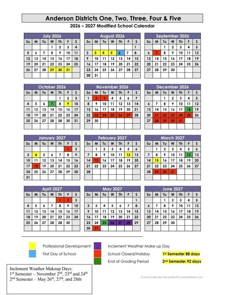 2026-27 School Calendar