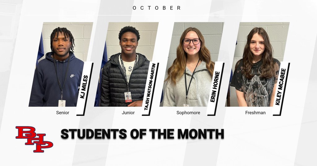 Congratulations to the Students of the Month for October. Go Bears!