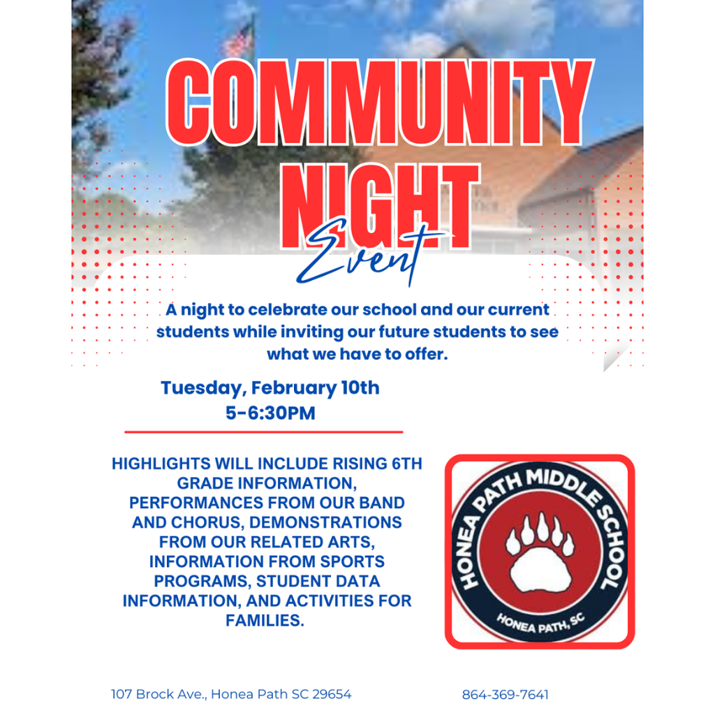 5th graders, we hope you'll join HPMS for their family night. Come see what being a Cub is all about! You'll get to see the school, meet the teachers, try fun activities, and get your questions answered.