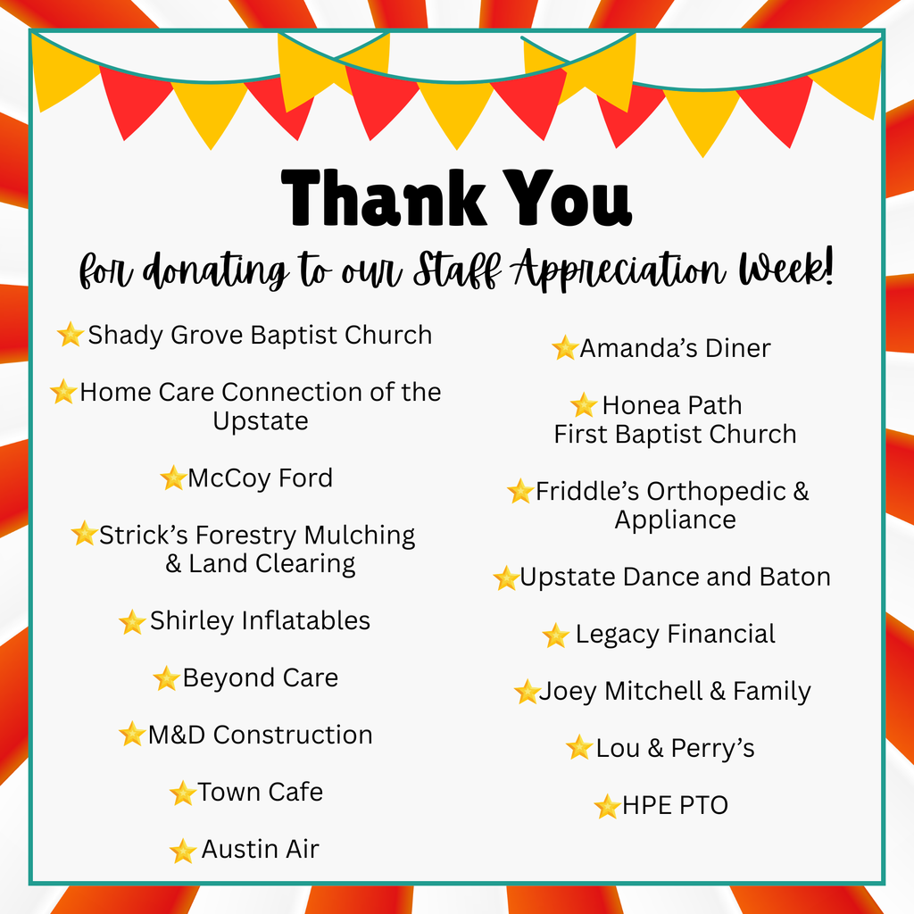 Thank you for donating to staff appreciation week!