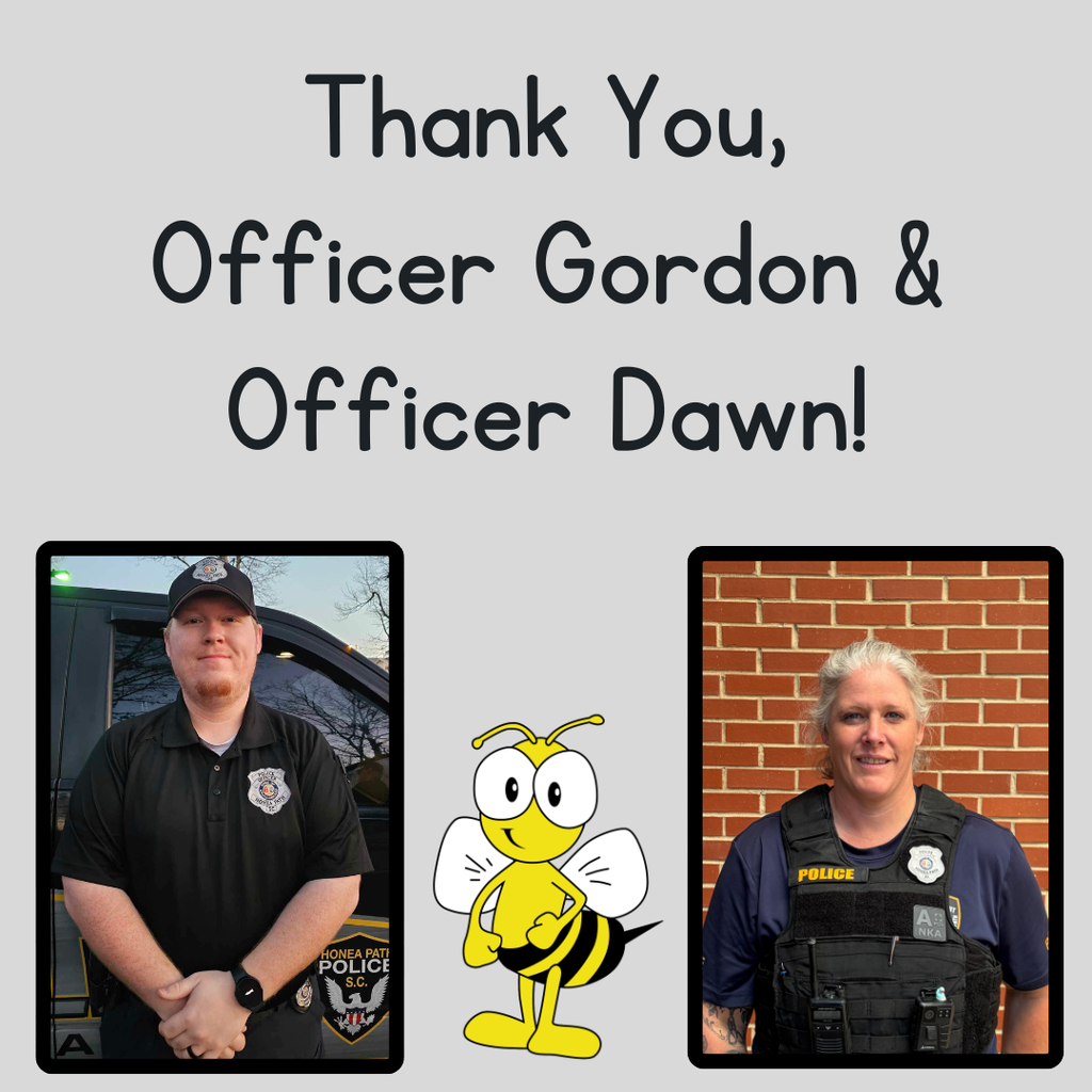 The National Association of School Resource Officers (NASRO) is dedicated to making schools and children safer by providing the highest-quality training to school-based law enforcement officers. We are so thankful for Officer Gordon and everything he does to keep us safe! This year we are also thanking Officer Dawn for filling in while Officer Gordon has been out. We are in great hands!