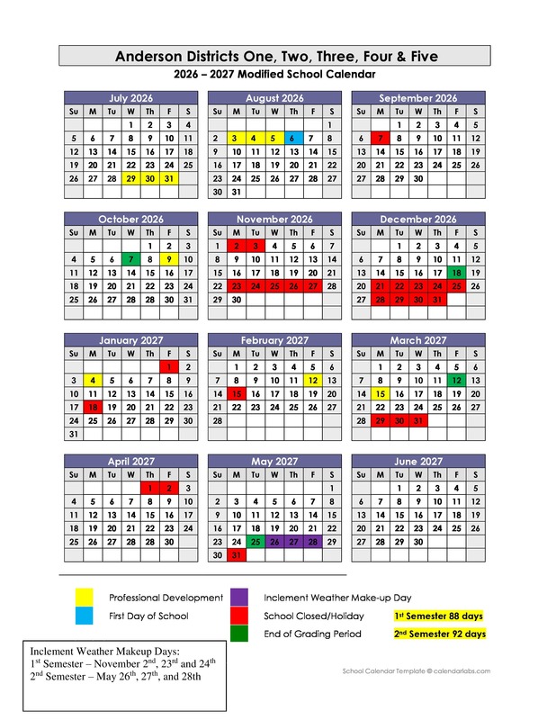 26-27 calendar