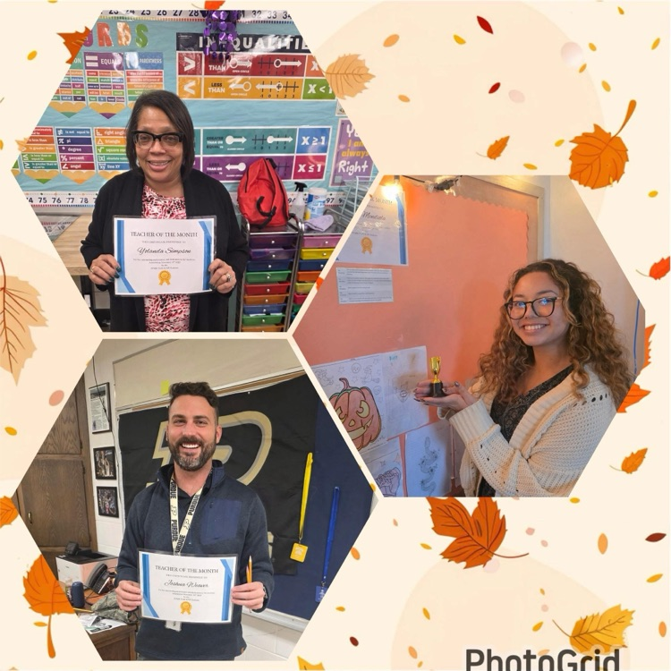 teachers of the month. Simpson weaver and Mendiola 