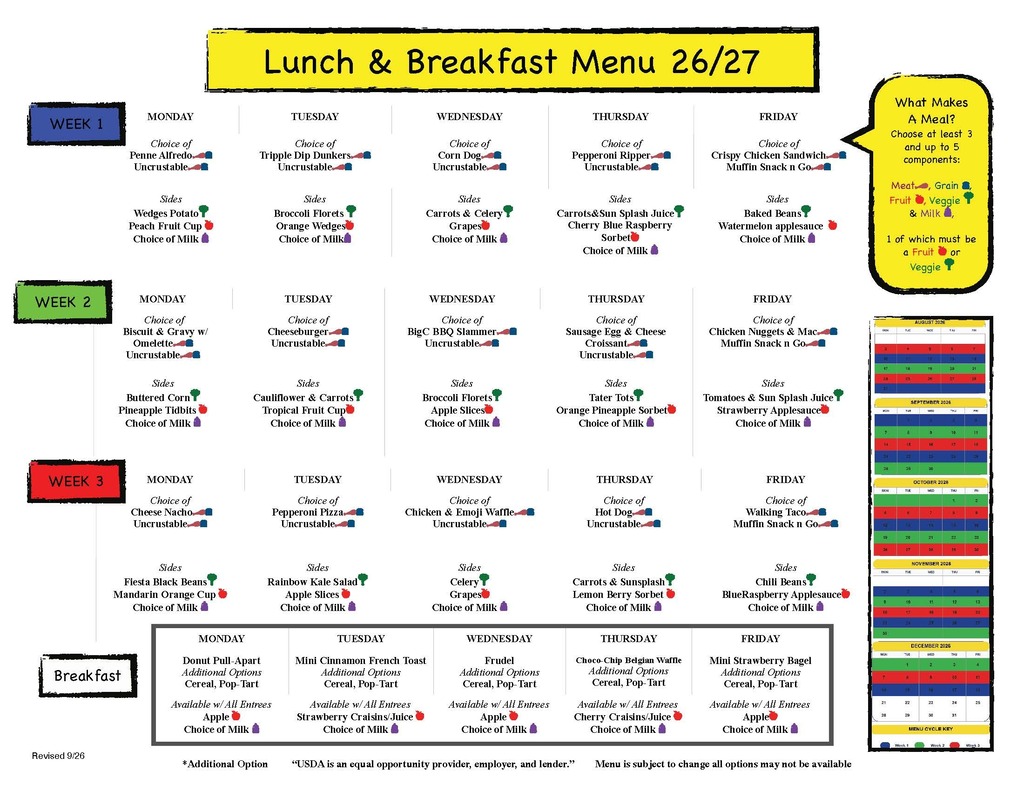 lunch menu