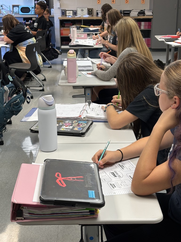Students working