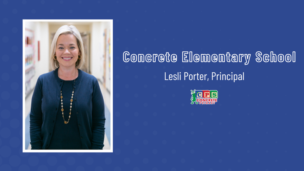 A photo of Lesli Porter as the new principal of Concrete Elementary School