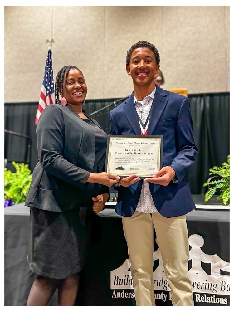 Collin Butler Receiving the Corey White Diversity Award