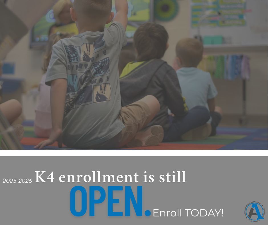 K4 enrollment for the 2025-2026 school year is still open. Enroll today!