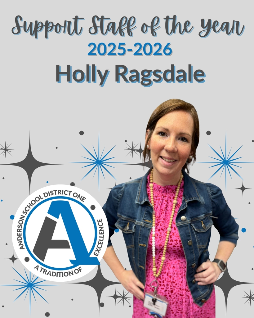 Holly Ragsdale has been named the 2025-2026 Support Staff of the Year for Anderson One