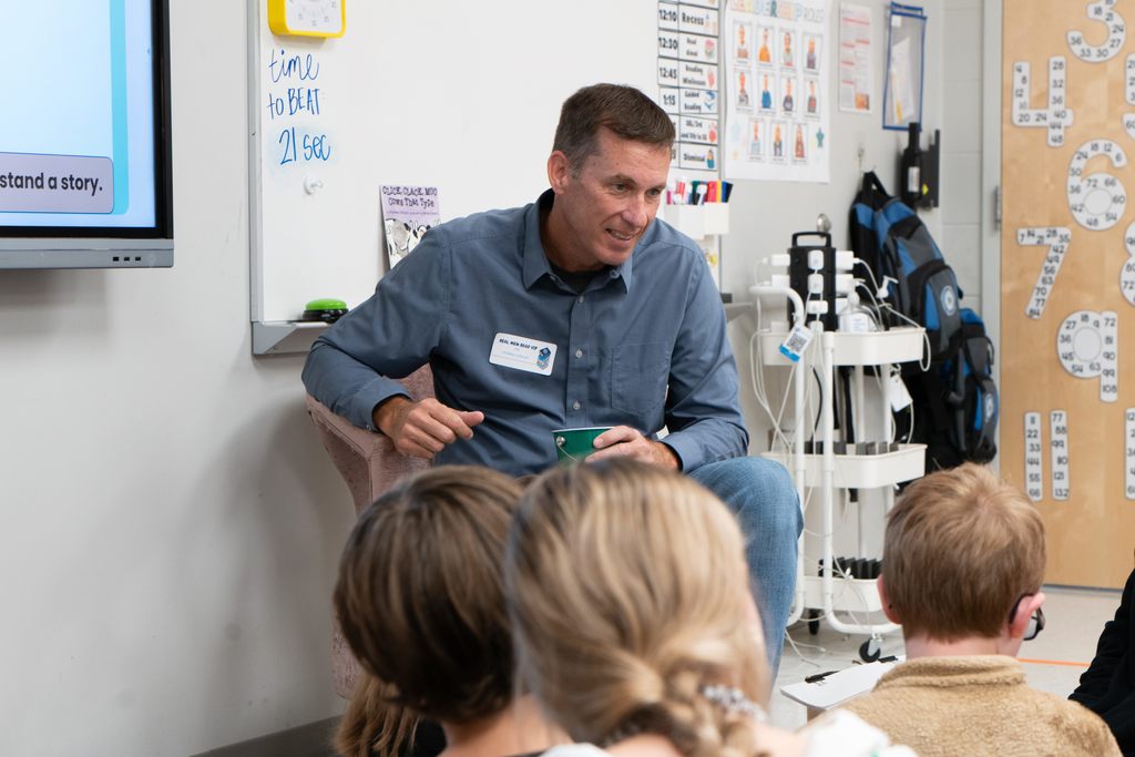 Mr. Calvert in Mrs. Calvert's class