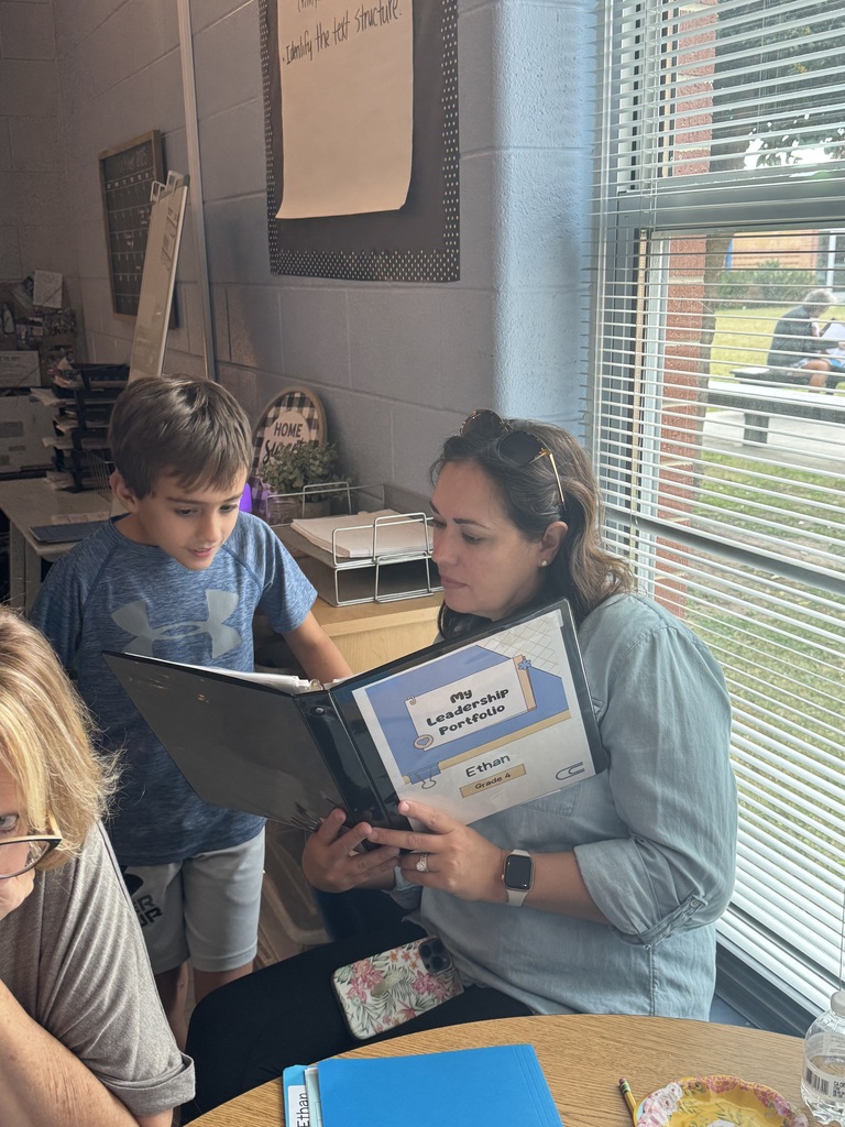 4th Grade Student Led Conference - Mom and Son