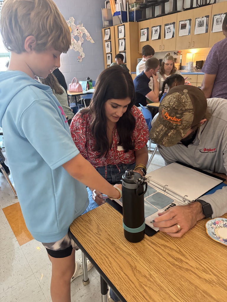 4th Grade Student Led Conference Phillips Class - Mom, Dad and Son