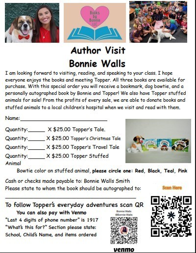 Author visit - Bonnie Wells book order form