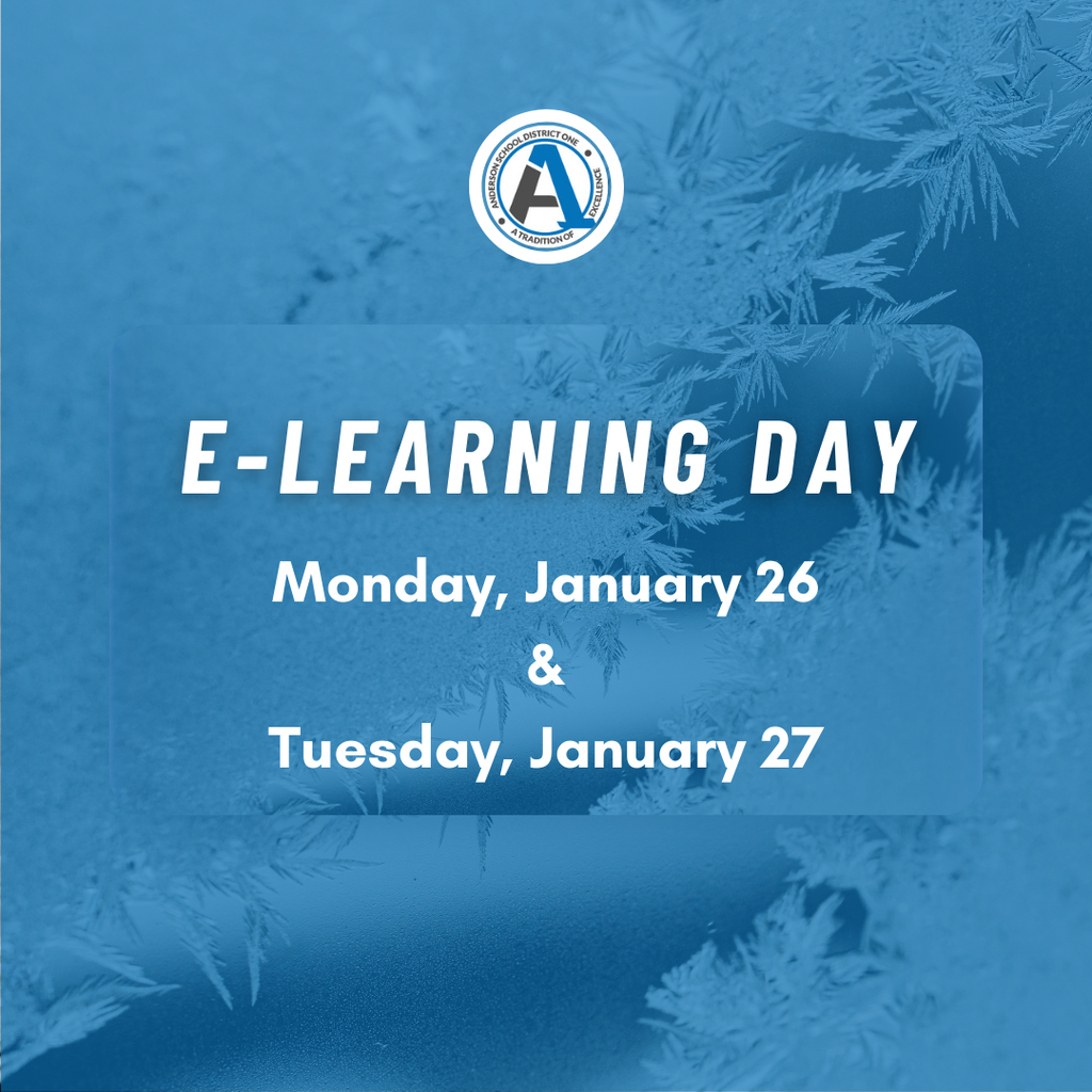 Anderson One eLearning Day for Monday, January 26 and Tuesday, January 27