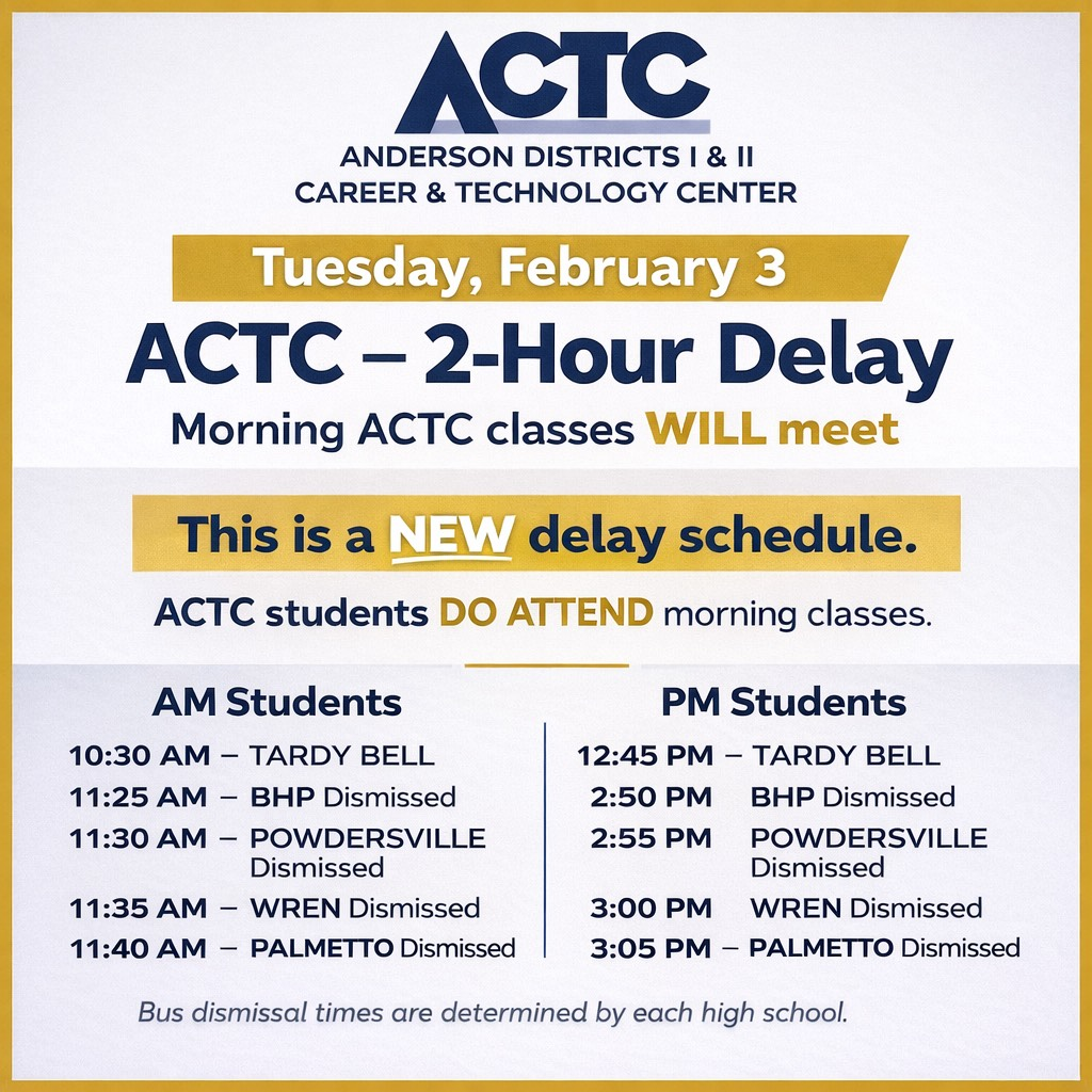 The ACTC new 2-hour delay schedule 