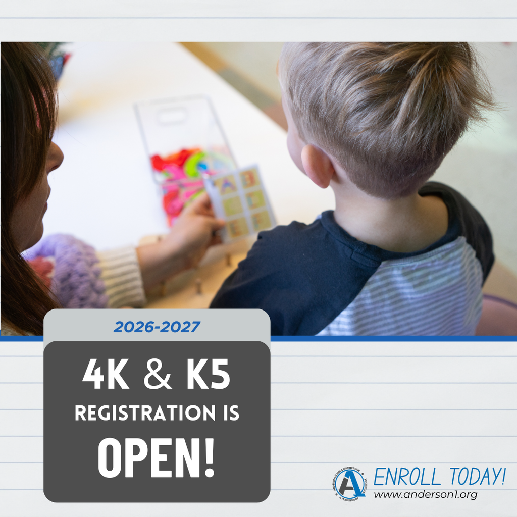 a photo of a 4k student with a message about 4k and K5 registration being open 