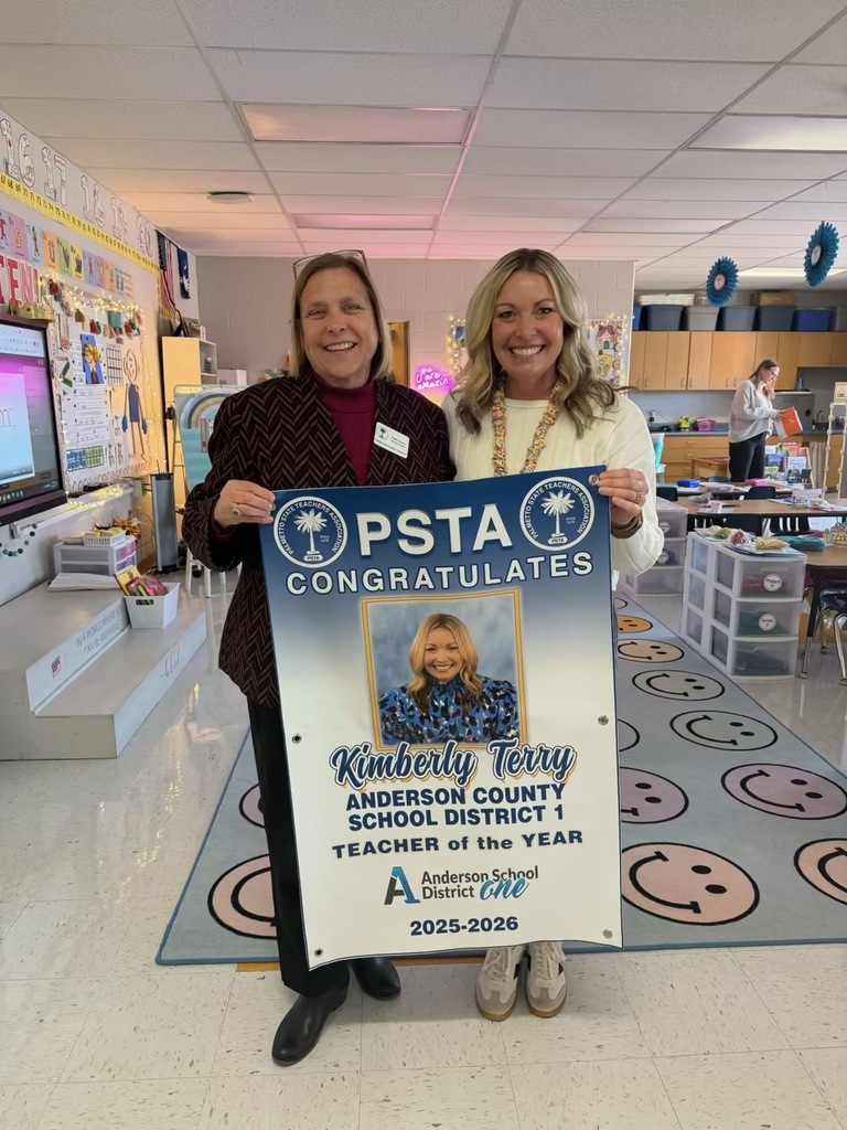Kimberly Terry District Teacher of the Year with Kathy Maness from Palmetto State Teachers Association
