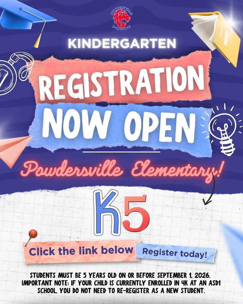 Students must be 5 years old on or before September 1, 2026. Important note: If your child is currently enrolled in 4K at an ASD1 school, you do not need to re-register as a new student.