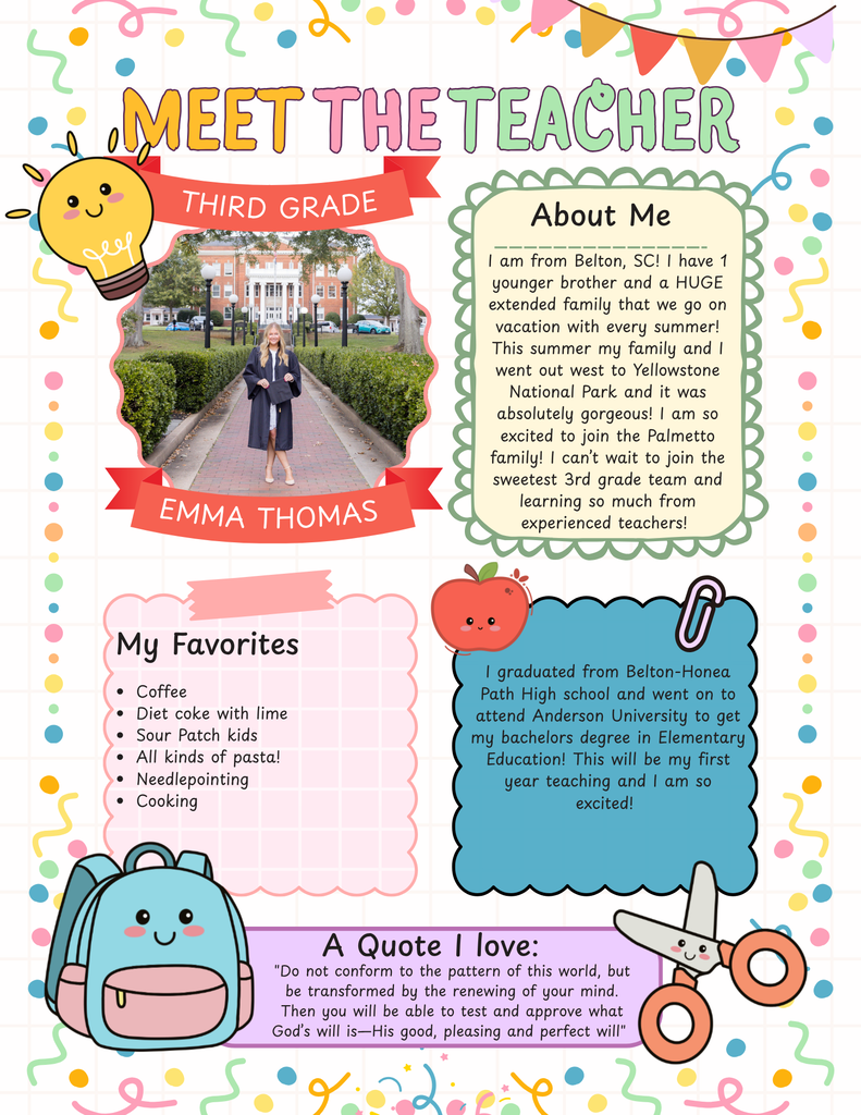 Welcome to PES - Ms. Emma Thomas!