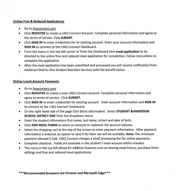Free & Reduced Lunch Info Here
