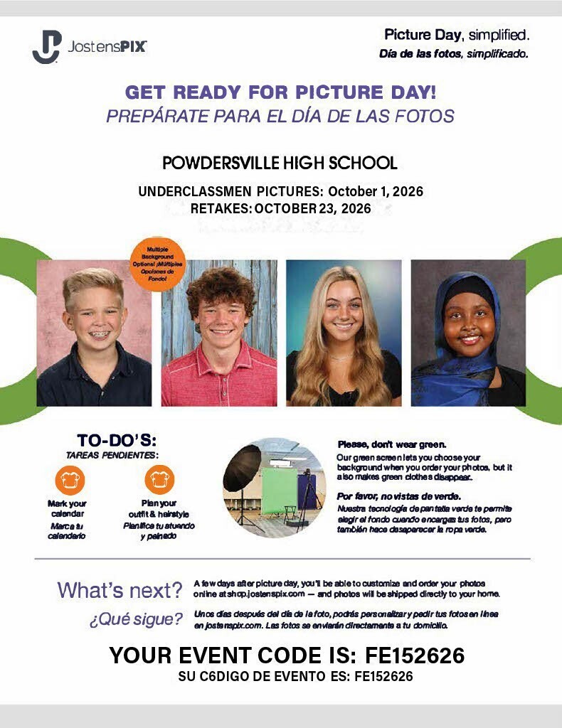 PVHS Picture Day Information