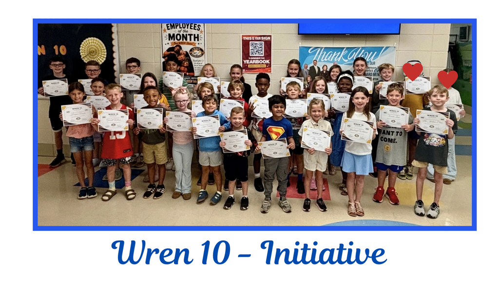 Group of students holding certificates for Student of the Month