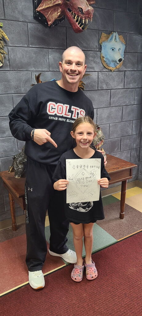 4th grade design winner with Coach D