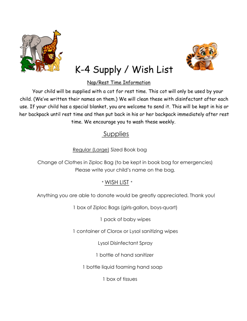 Supply List