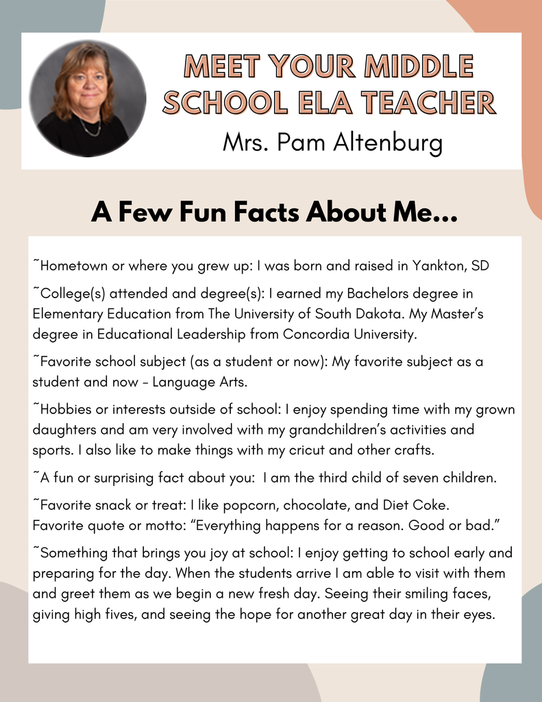 PAM ALTENBURG TEACHER SPOTLIGHT