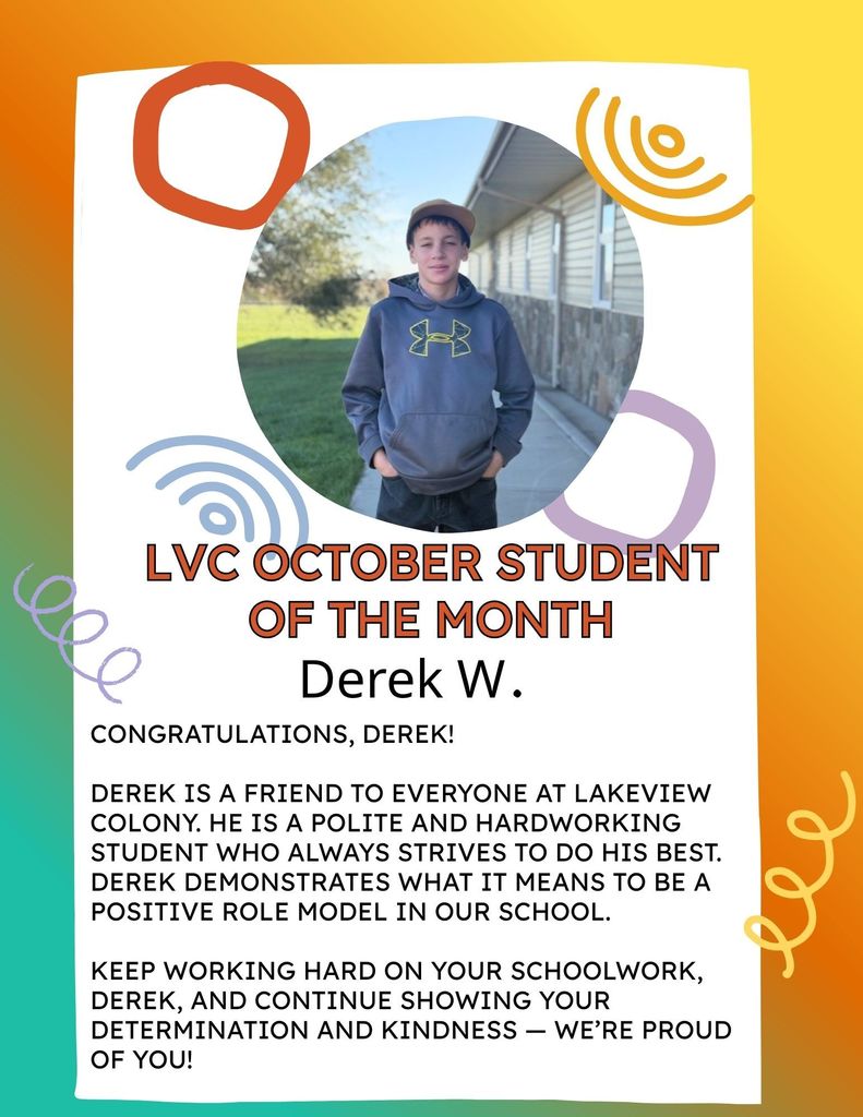 LVC STUDENT OF THE MONTH-DEREK