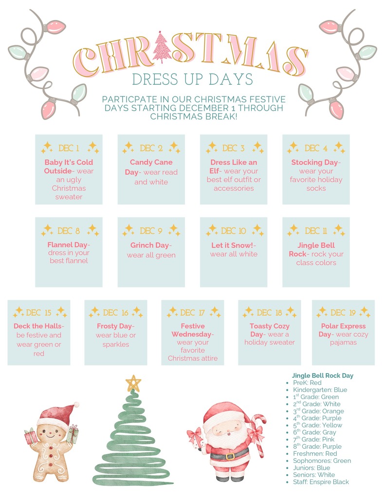 2025 Christmas Dress Up Days