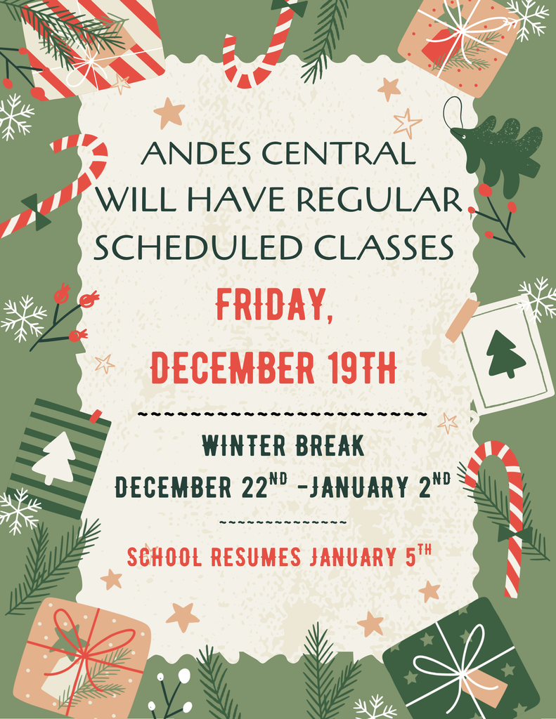 SCHOOL FRIDAY DEC 19TH