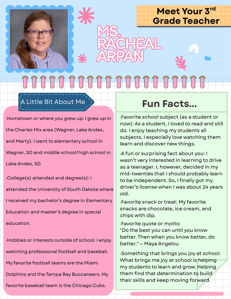 RACHEAL ARPAN TEACHER SPOTLIGHT