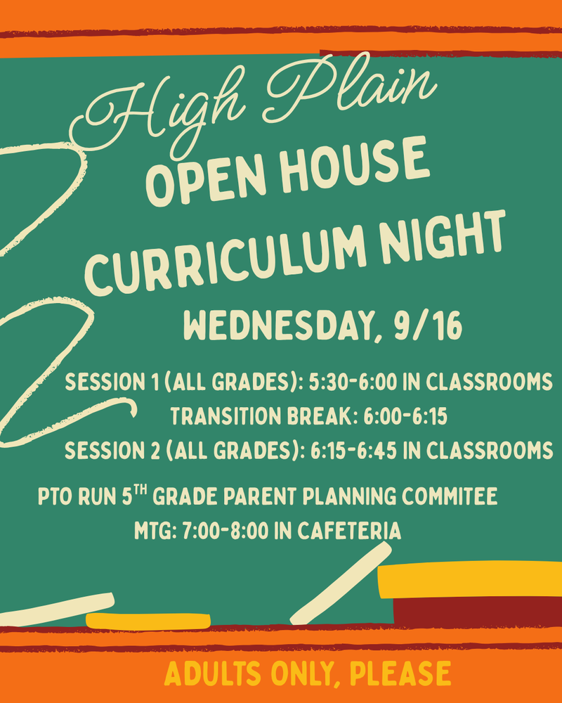 Open House Curriculum Night - All Grades