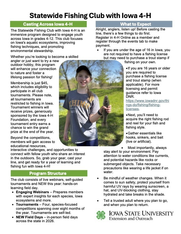 Fishing Club INFORMATIONAL Flyer