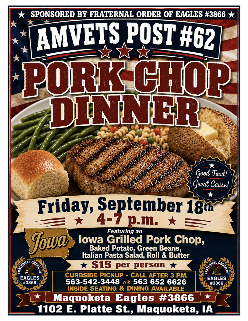 Amvets Pork Chop Dinner