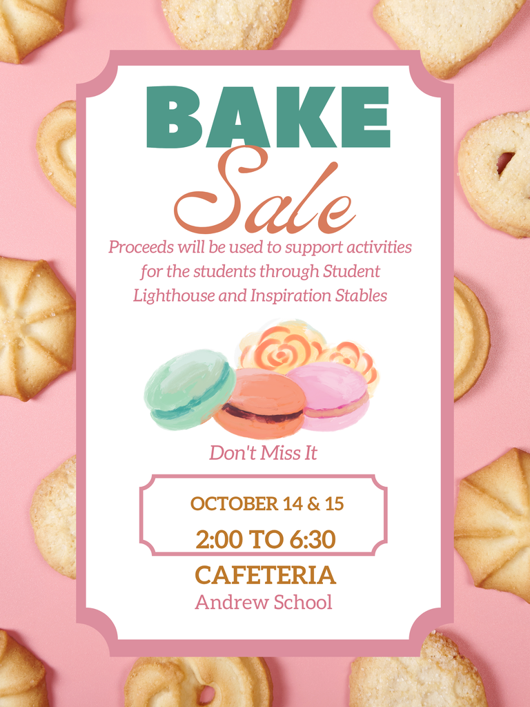 Bake Sale October 14 & 15